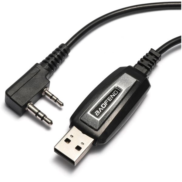 BAOFENG καλώδιο USB σε 2 pin BFG-CBL για προγραμματισμό πομποδεκτών, 1m, μαύρο