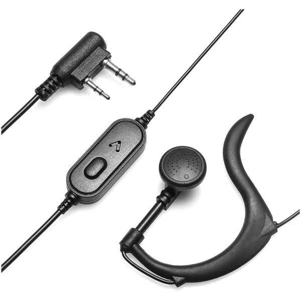 BAOFENG ακουστικό για πομποδέκτη BFG-EARPHONE, 2 pin, push to talk, 1.1m, μαύρο