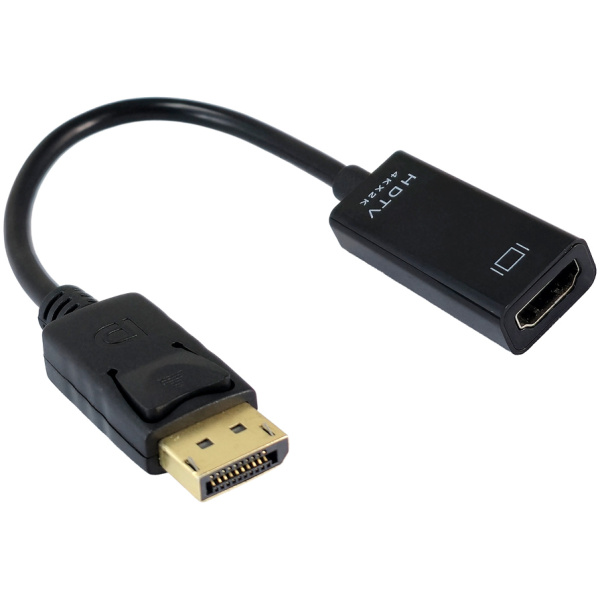POWERTECH αντάπτορας DisplayPort σε HDMI CAB-DP076, 4K/60Hz, 0.1m, μαύρος