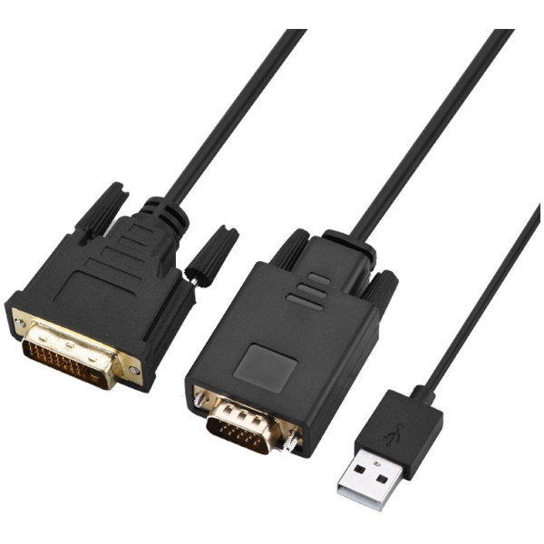 POWERTECH καλώδιο DVI σε VGA CAB-DVI009, Active Gold, 1080p, 2m, μαύρο