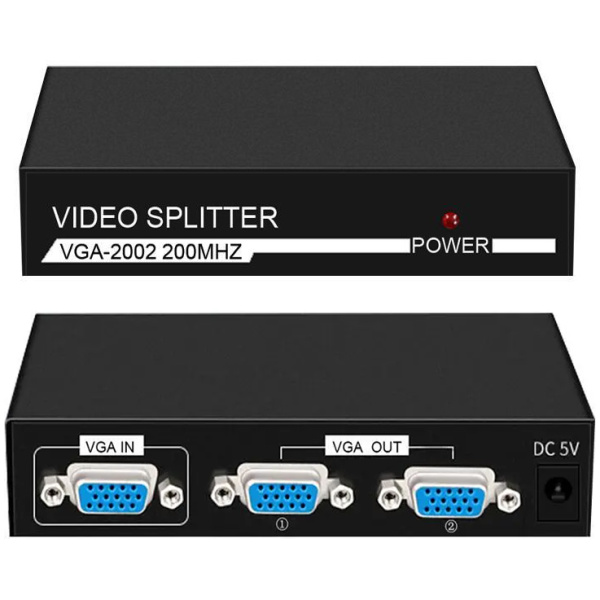 POWERTECH VGA splitter CAB-G031, 2 σε 1, 1920x1440px, μαύρο
