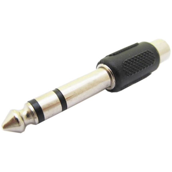 POWERTECH αντάπτορας stereo 6.35mm σε RCA CAB-J024, μαύρος, 5τμχ