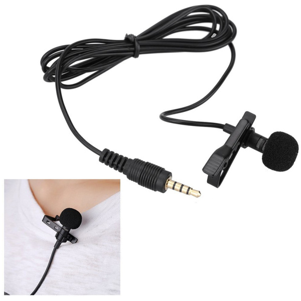 POWERTECH μικρόφωνο CAB-J034 με ενσωματωμένο clip-on, 3.5mm, 1.5m, μαύρο