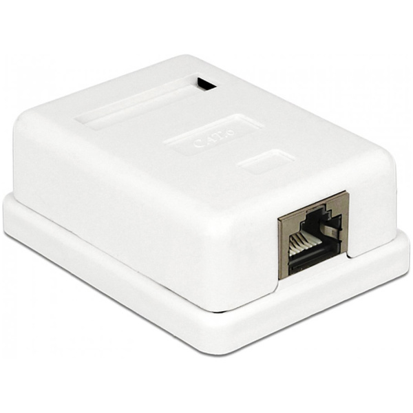 POWERTECH επιτοίχια πρίζα δικτύου CAB-N129, 1 θύρας, Cat.6 UTP, λευκή