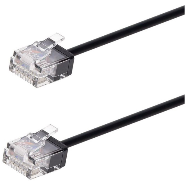 POWERTECH καλώδιο δικτύου CAB-N433, Cat 6A U/UTP, ultra slim, copper, 500MHz, 3m, μαύρο