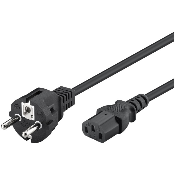 POWERTECH καλώδιο τροφοδοσίας Η/Υ & οθόνης P002, 3x0.75mm², copper, 1.5m, μαύρο