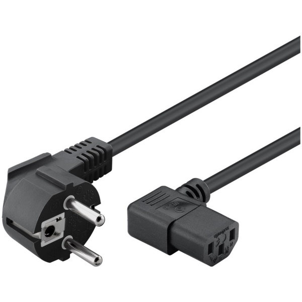 POWERTECH καλώδιο τροφοδοσίας για Η/Υ CAB-P015, 90°, 3 Pin, 1.5m, μαύρο