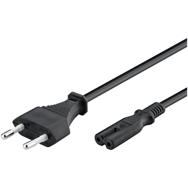 POWERTECH Καλώδιο τροφοδοσίας Euro VDE 2x0.5mm², PVC, copper, 1.5m