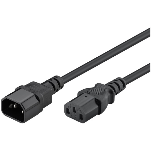 POWERTECH καλώδιο προέκτασης τροφοδοσίας CAB-P039, 3x 0.75mm², CCS, 1m, μαύρο