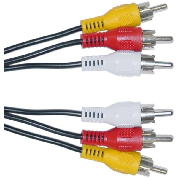 POWERTECH καλώδιο 3x RCA σε 3x RCA CAB-R006, 5m, μαύρο