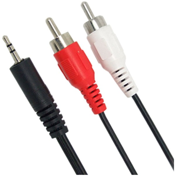 POWERTECH καλώδιο 3.5mm σε 2x RCA CAB-R007, 1.5m, μαύρο