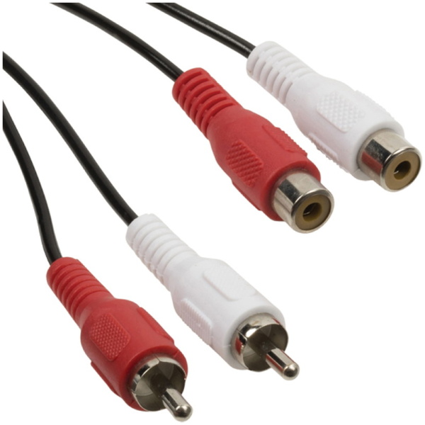 POWERTECH καλώδιο CAB-R018 2x RCA (M) σε 2x RCA (F), 5m, μαύρο