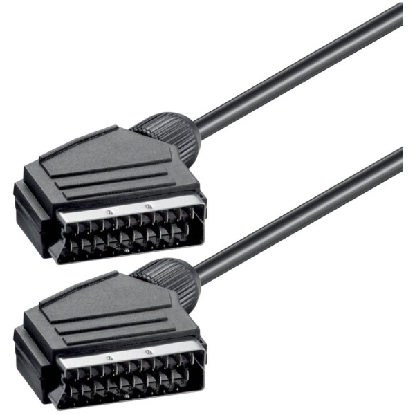 POWERTECH Καλώδιο Scart 21pin σε Scart 21pin CAB-S001, 1.4m, μαύρο