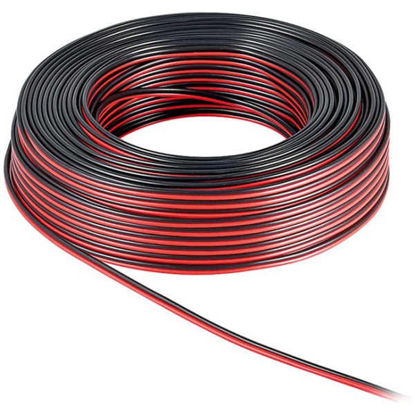 POWERTECH καλώδιο ήχου 2x 0.50mm² CAB-SP003, CCA, 10m, μαύρο & κόκκινο