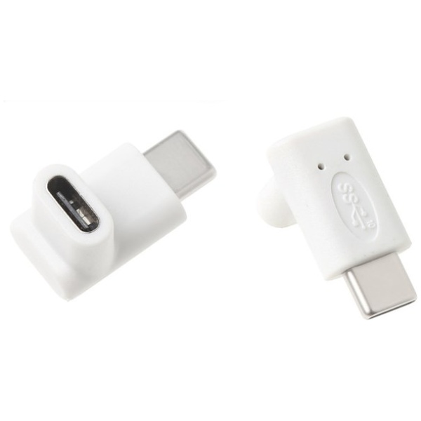 POWERTECH αντάπτορας USB-C αρσενικό σε θηλυκό CAB-U099, 90°, λευκός