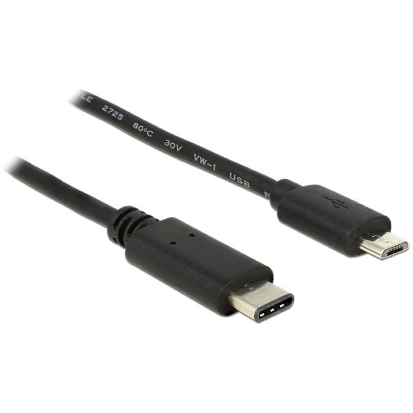 POWERTECH Καλώδιο USB Type-C σε USB Micro CAB-UC011, 1m, μαύρο