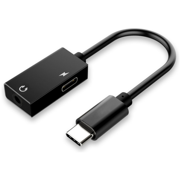 POWERTECH αντάπτορας USB-C σε USB-C & 3.5mm CAB-UC053, μαύρος