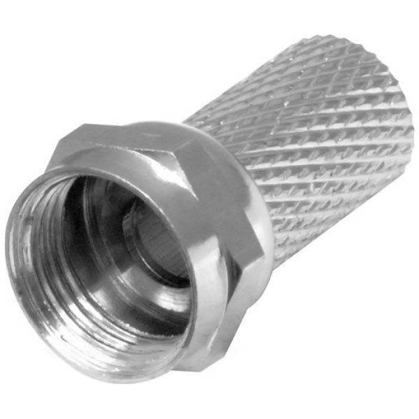 POWERTECH αντάπτορας F-PLUG νικελίου CAB-V015, 20mm, 5τμχ