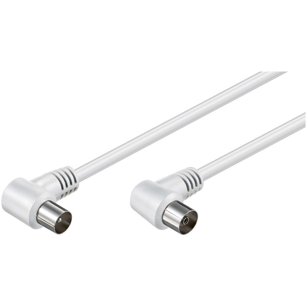 POWERTECH καλώδιο κεραίας RF αρσενικό - RF θηλυκό CAB-V024, γωνιακό, λευκό, 3m