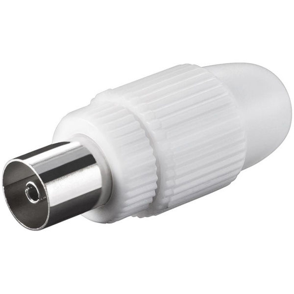 POWERTECH βύσμα κεραίας PAL CAB-V031, θηλυκό, 15.88mm, λευκό, 5τμχ