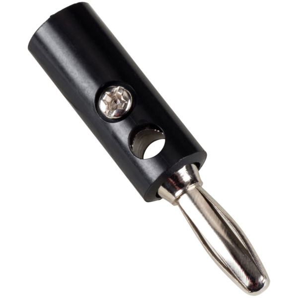 POWERTECH βύσμα μπανάνα plug CAB-V038, αρσενικό, 4.5mm, μαύρο, 4τμχ