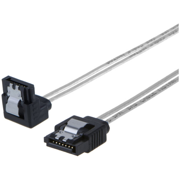 POWERTECH Καλώδιο SATA III 7pin σε 7pin 90° CAB-W033, flat, 0.5m