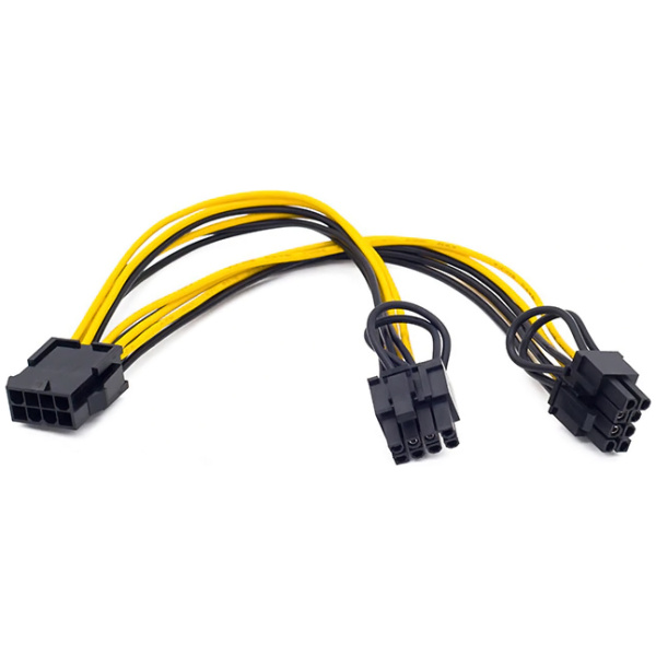 POWERTECH καλώδιο EPS 12V 8pin (F) σε 2x PCIe 8pin (6+2) CAB-W035, 20cm