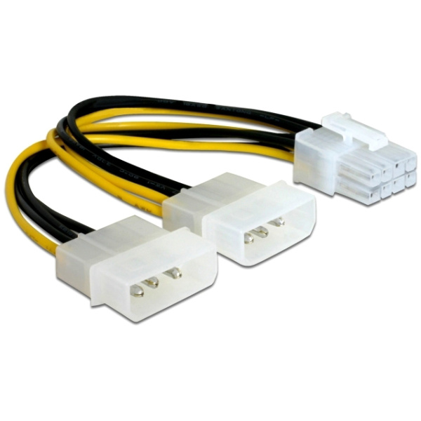 POWERTECH καλώδιο 2x molex 3pin σε 1x 8pin CAB-W041, 0.15m