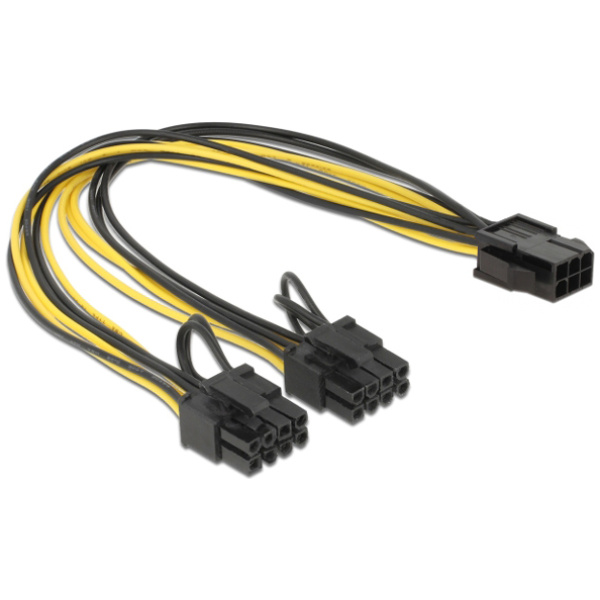 POWERTECH καλώδιο PCIe 6pin σε 2x 8pin CAB-W044, 30cm