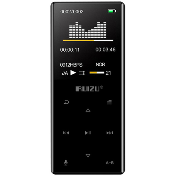 RUIZU MP3 player D29 με ηχείο, 1.8", 16GB, BT, ελληνικό μενού, μαύρο