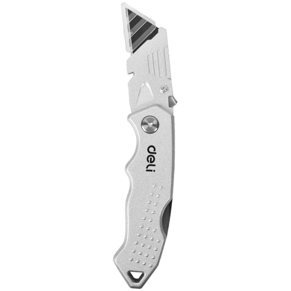 DELI κοπίδι DL008Z με ανταλλακτικές λεπίδες, μεταλλικό, 19mm, γκρι