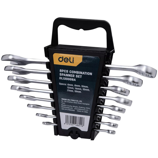 DELI σετ γερμανοπολύγωνα κλειδιά DL130008A, 6-19mm, 8τμχ
