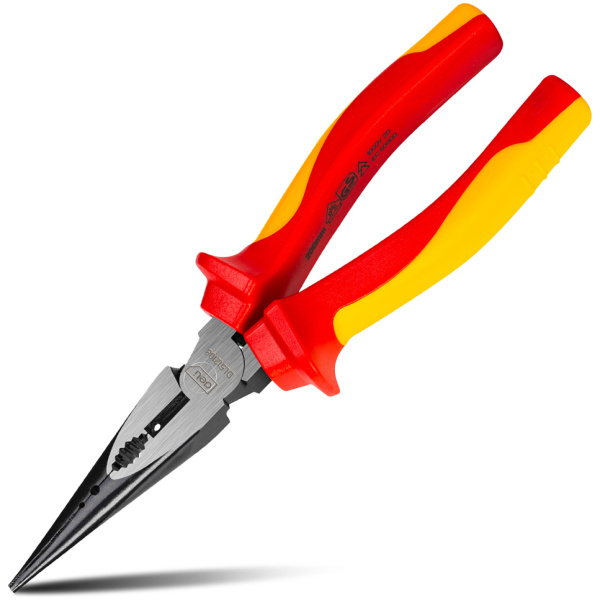 DELI μυτοτσίμπιδο ίσιο ηλεκτρολόγου DL512108 με αντιολισθητικές λαβές, VDE 1000V, 200mm