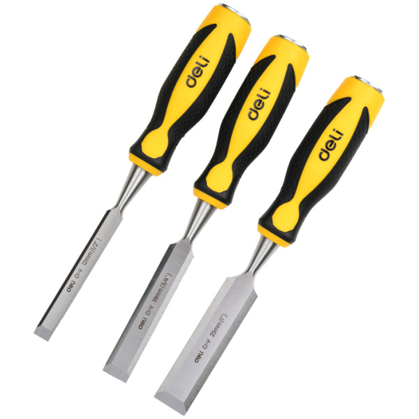 DELI σετ σκαρπέλα ξύλου DL6203-ED1 με αντιολισθητική λαβή, 12/19/25mm, 3τμχ