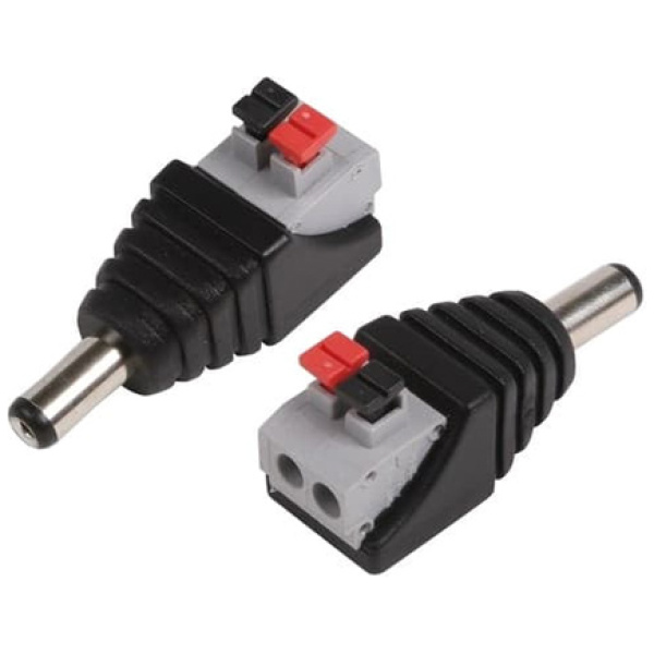 FOLKSAFE βύσμα τροφοδοσίας DC αρσενικό DCMCP, 5.5x2.1mm, push-pin, 5τμχ