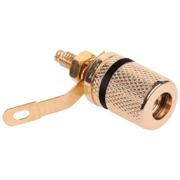 Βύσμα μπανάνα GNI0206A, θηλυκό, επιχρυσωμένο, μαύρο