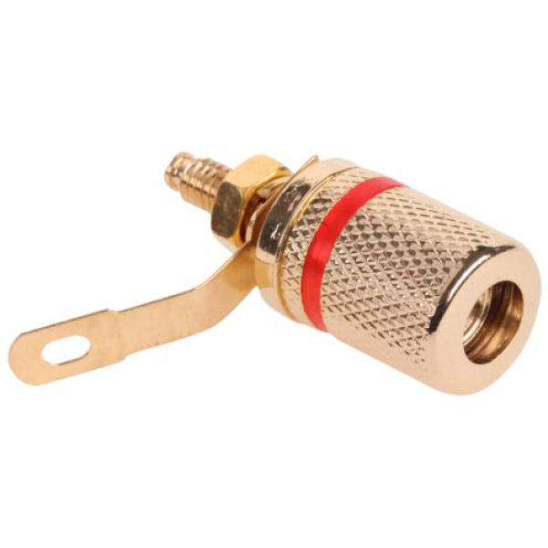 Βύσμα μπανάνα GNI0206B, θηλυκό, επιχρυσωμένο, κόκκινο