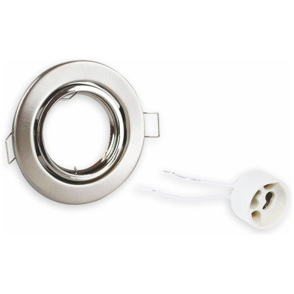 POWERTECH μεταλλικό πλαίσιο spot & ντουί GU10-003, χωνευτό, 81x31.5mm