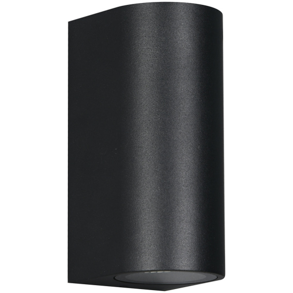 POWERTECH φωτιστικό τοίχου HLL-0188 για 2x GU10 λάμπες, μεταλλικό, IP65, μαύρο