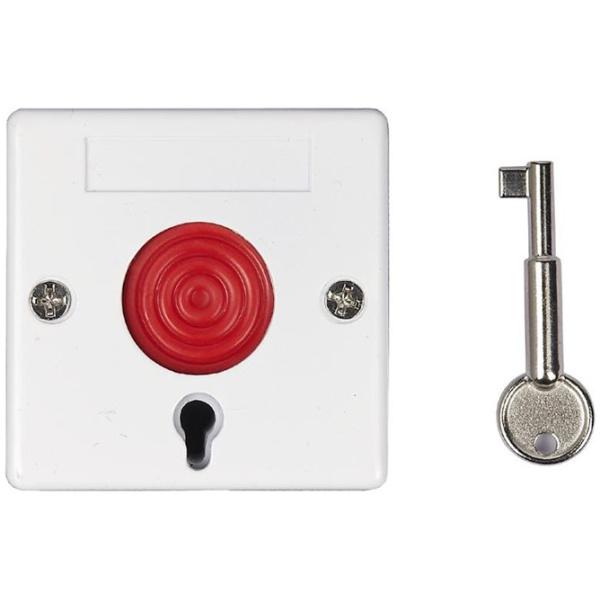 Ενσύρματο κουμπί πανικού HS-182E με κλειδί απενεργοποίησης, λευκό