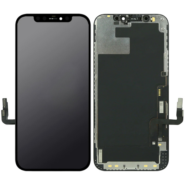TW INCELL LCD για iPhone 12/12 Pro, camera-sensor ring, earmesh, μαύρη