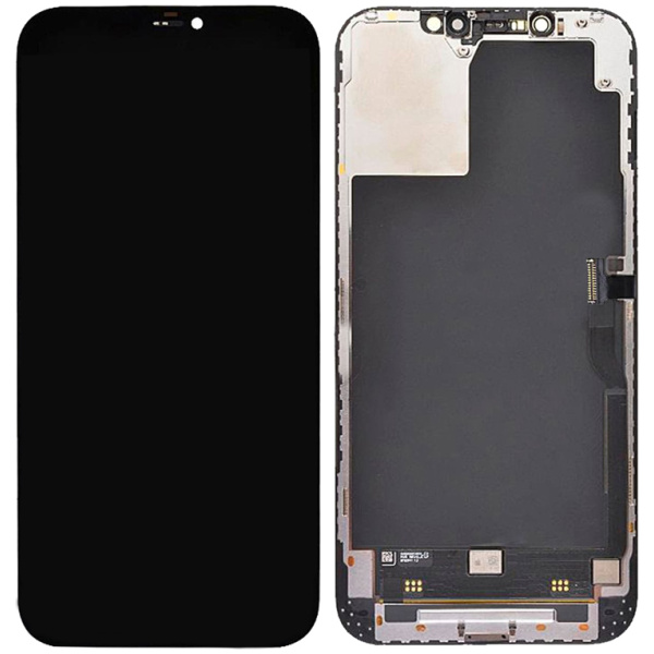 TW INCELL LCD για iPhone 12 Pro Max, camera-sensor ring, earmesh, μαύρη