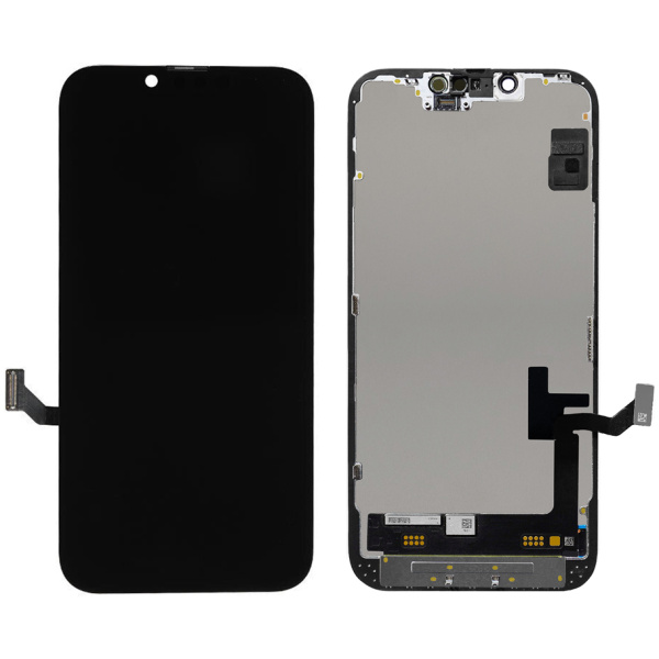 TW INCELL LCD για iPhone 14, camera-sensor ring, earmesh, μαύρη