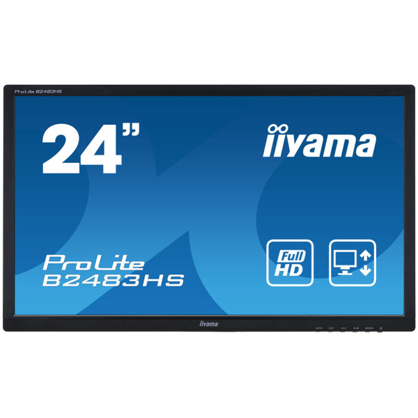 IIYAMA used οθόνη B2483HS LED, 24" Full HD, VGA/HDMI/DisplayPort, χωρίς βάση, Grade A