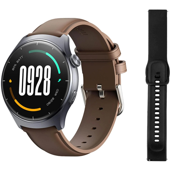 MIBRO smartwatch Lite 3 με 2x λουράκια, heart rate, 1.3" AMOLED, 2 ATM, γκρι/καφέ