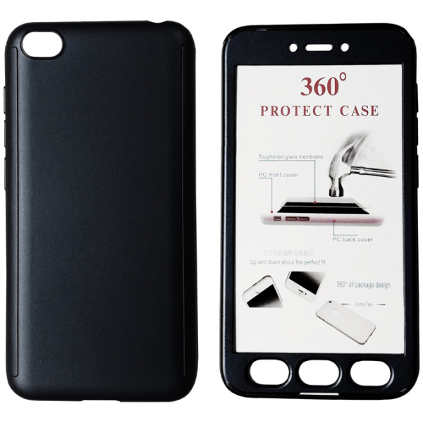 POWERTECH Θήκη Body 360° με Tempered Glass για Xiaomi Redmi Go, μαύρη