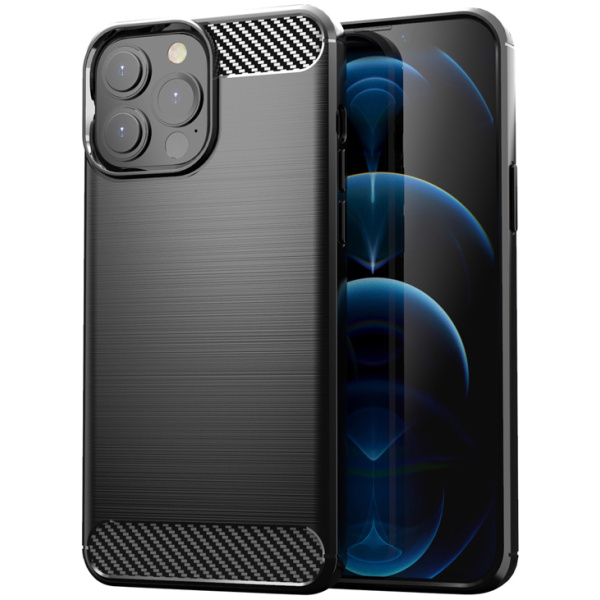 POWERTECH Θήκη Carbon MOB-1657 για iPhone 13 Pro, μαύρη