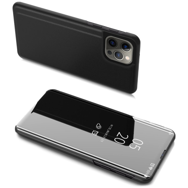 POWERTECH θήκη Clear View MOB-1663 για iPhone 13 Pro Max, μαύρη