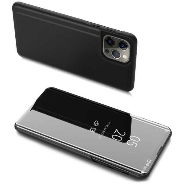 POWERTECH θήκη Clear View MOB-1664 για iPhone 13/13 Pro, μαύρη