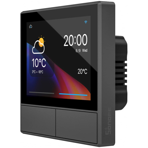 SONOFF smart panel ελέγχου NSPanel με οθόνη αφής, 2-gang, Wi-Fi, γκρι